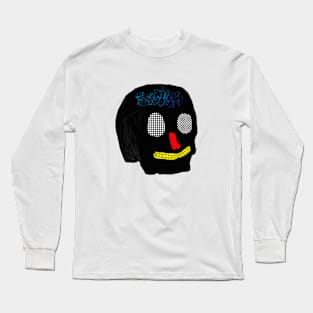 Skull Aesthetic | peaceful | Skull with checkerboard eyes Long Sleeve T-Shirt